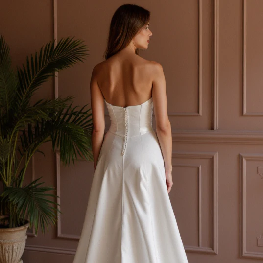 Romantic A-Line Wedding Dress with a Lace and Tulle Skirt for a Soft Look - Image 5