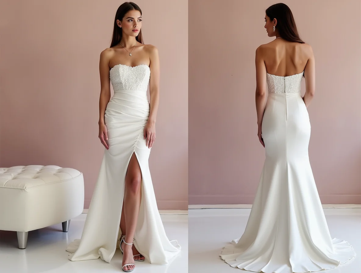 Romantic White A-Line Wedding Dress with Floral Lace and Sheer Back Details