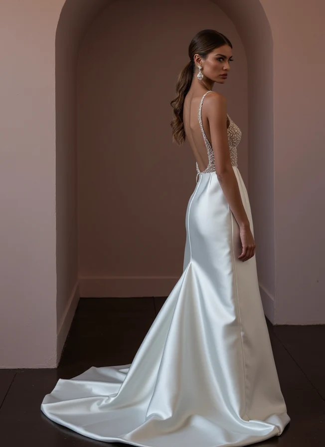Romantic A-Line Wedding Dress with Long Sleeves for a Winter Wedding - Image 3