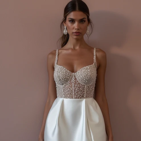 Romantic A-Line Wedding Dress with Long Sleeves for a Winter Wedding - Image 4