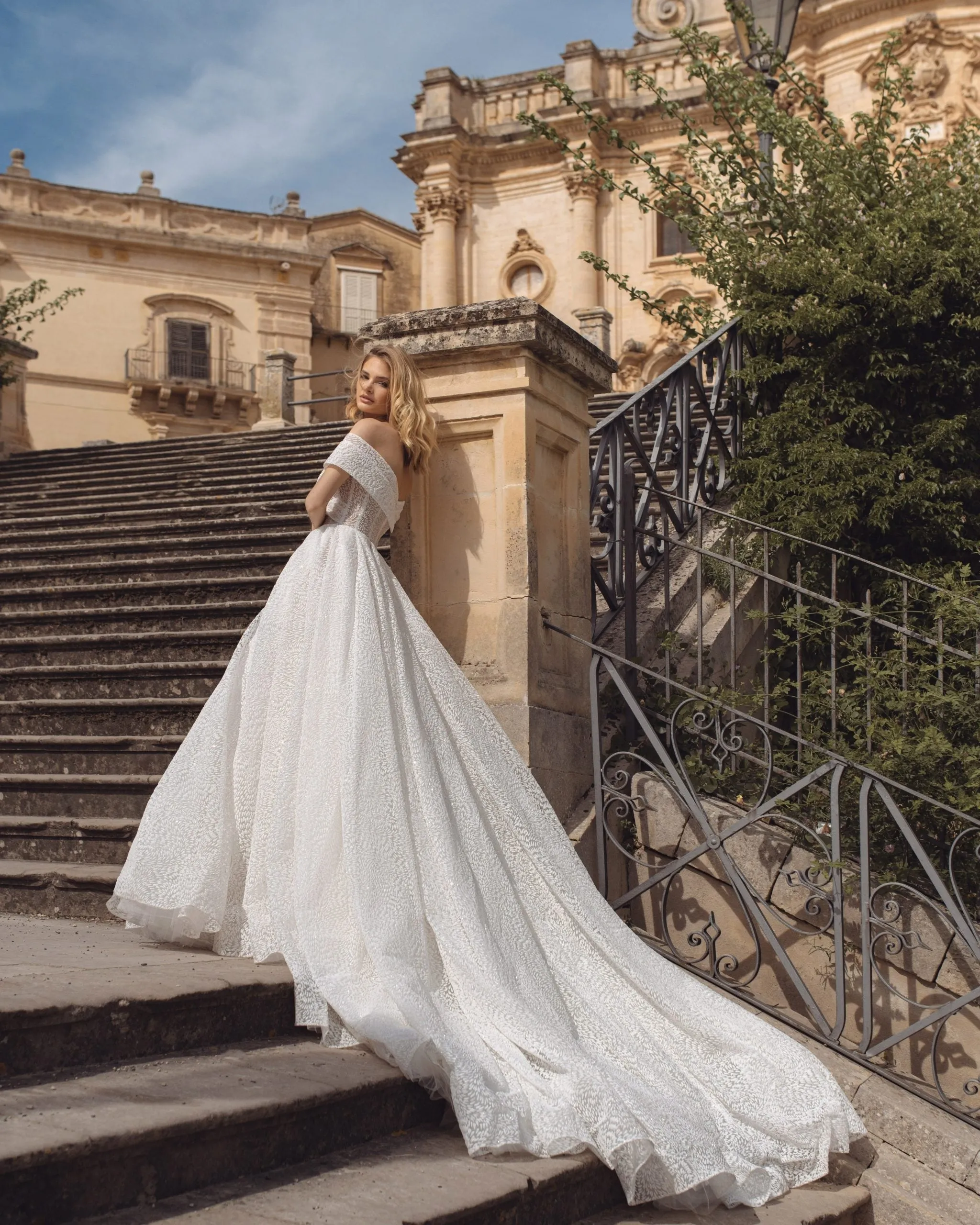 Romantic A-Line Wedding Gown, Off-Shoulder Sleeves, and a Flattering Natural Waistline for a Timeless Bridal Look - Image 2