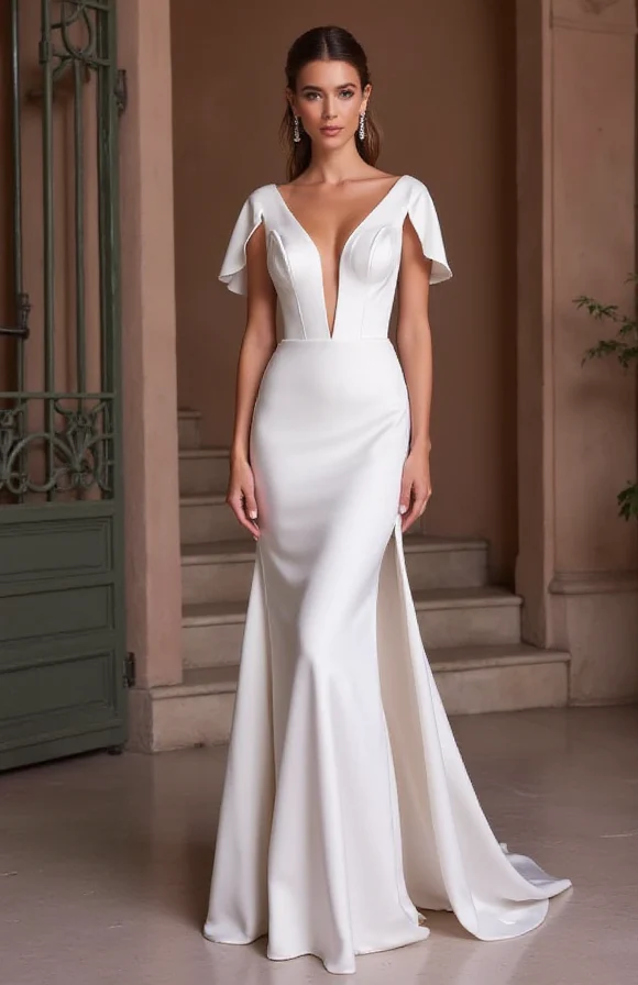 Romantic A-Line Wedding Gown with a Sheer Bodice for a Soft Look - Image 2