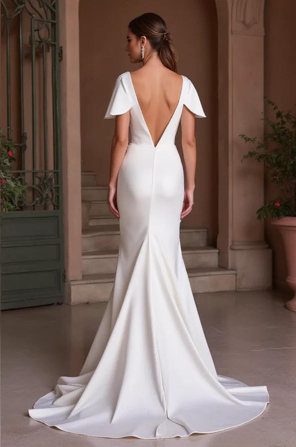 Romantic A-Line Wedding Gown with a Sheer Bodice for a Soft Look - Image 3