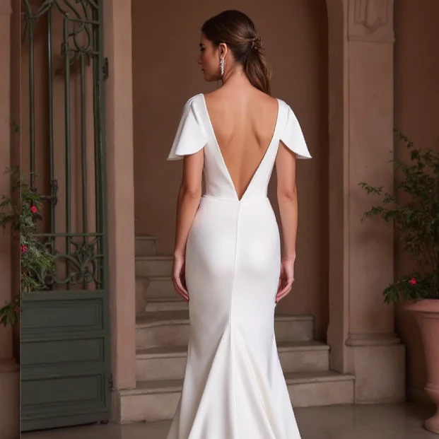 Romantic A-Line Wedding Gown with a Sheer Bodice for a Soft Look - Image 5