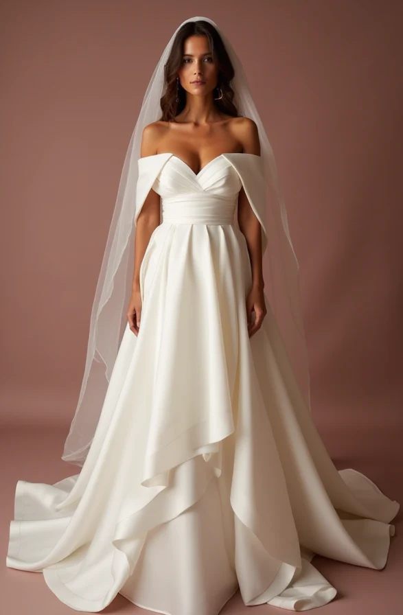White Romantic Princess Wedding Dress with a Dramatic Ball Gown Skirt - Image 2