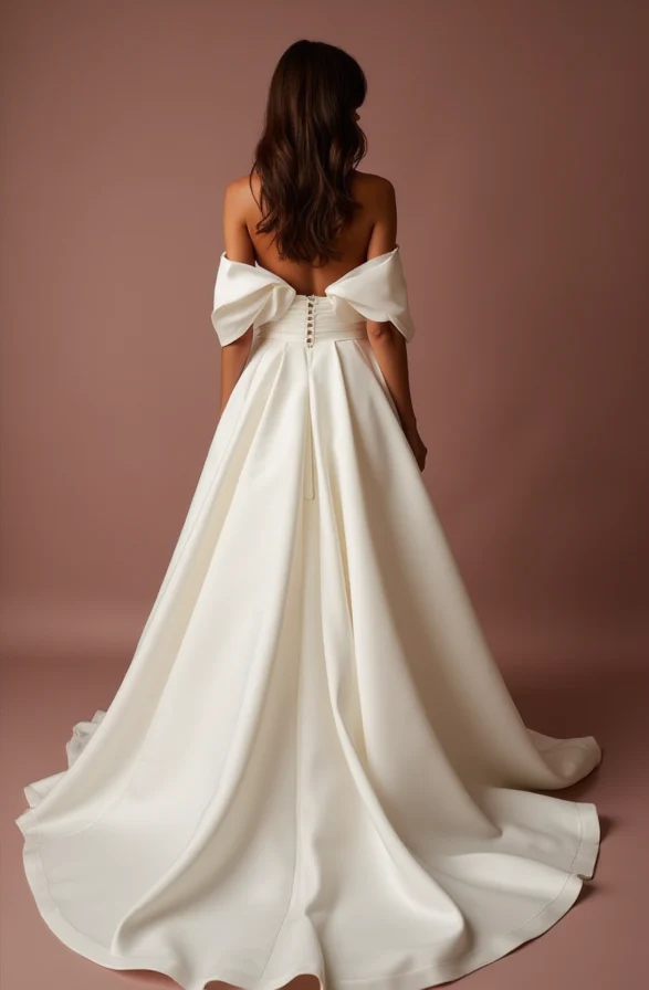 White Romantic Princess Wedding Dress with a Dramatic Ball Gown Skirt - Image 3