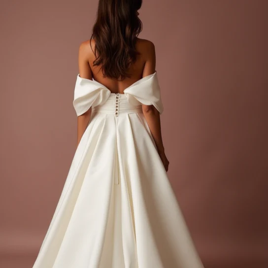 White Romantic Princess Wedding Dress with a Dramatic Ball Gown Skirt - Image 5
