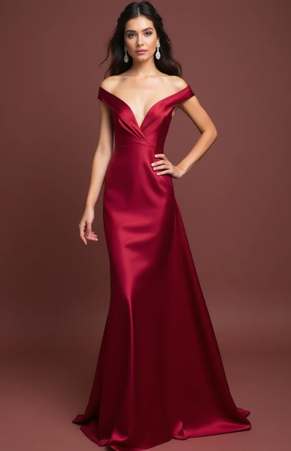 Romantic Red Evening Dress & Prom Dress with Floral Lace and Beaded Waist - Image 2