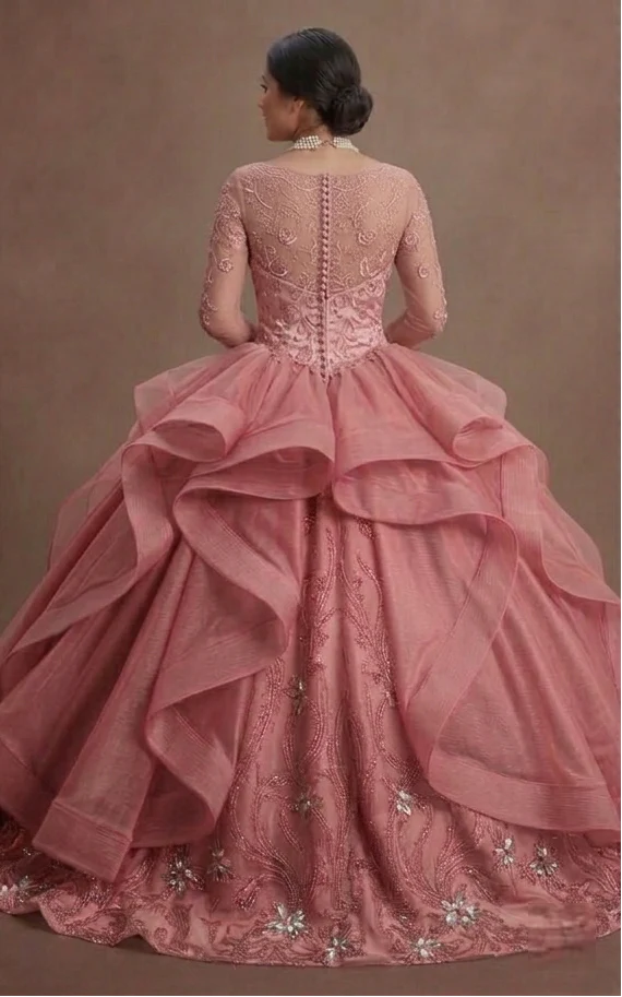 Romantic Rose Pink Quinceañera Gown in Premium Silk - Image 3