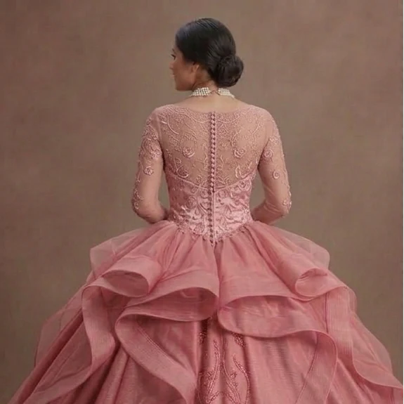 Romantic Rose Pink Quinceañera Gown in Premium Silk - Image 5