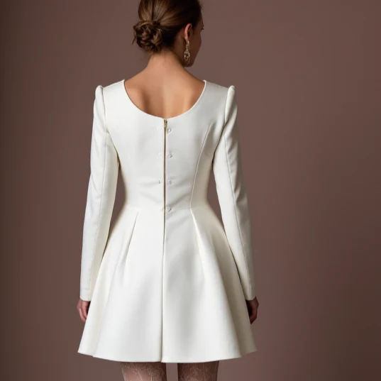 Romantic Short Wedding Dress and Mini Dress with Ruffled Layers for a Soft Look - Image 5
