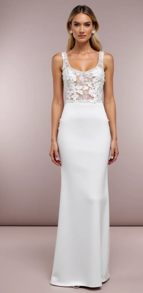 Romantic White A-Line Bridal Gown with Sweetheart Neckline and Floral Lace Details - Image 2