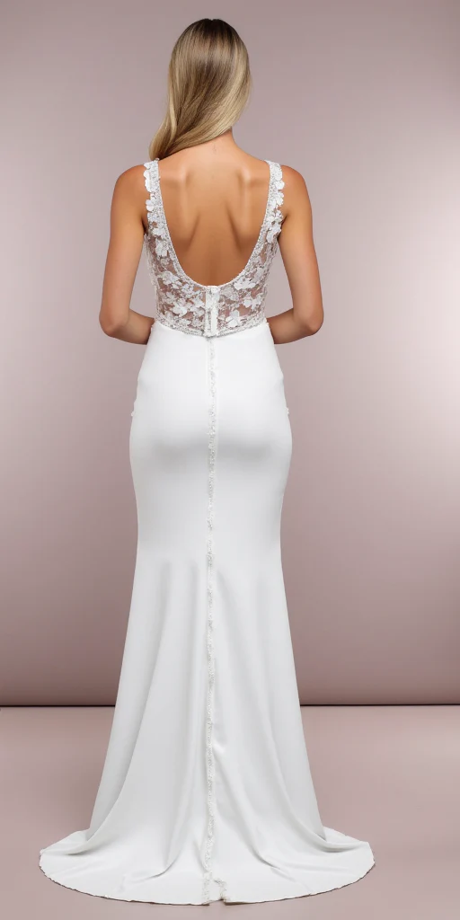 Romantic White A-Line Bridal Gown with Sweetheart Neckline and Floral Lace Details - Image 3