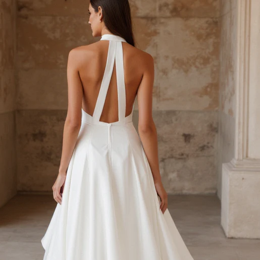 Romantic White A-Line Wedding Dress with a Full Skirt for a Princess Look - Image 5