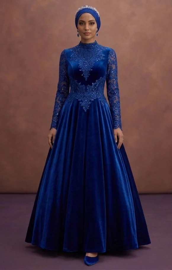 Royal Blue Muslim Prom Dresses – Bold & Sophisticated - Image 2