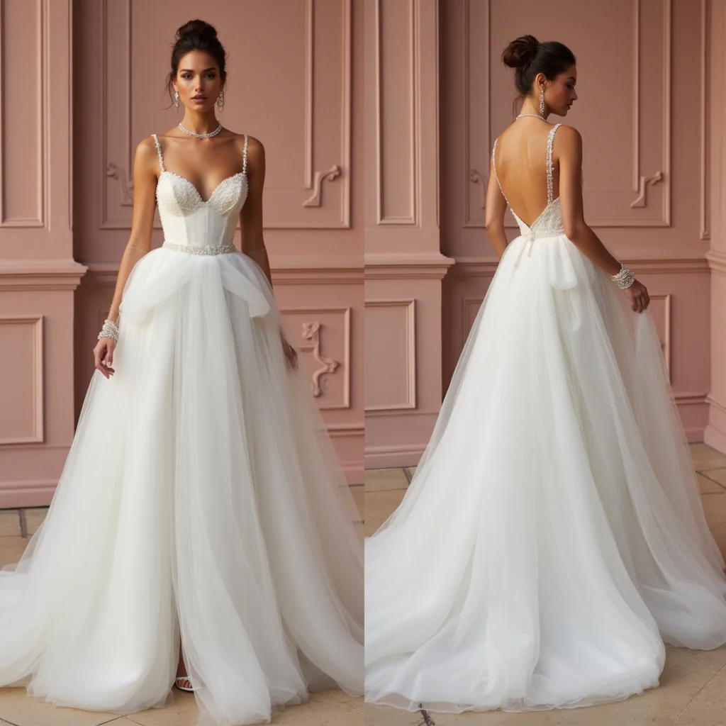 Royal-Inspired Princess Wedding Dress with Stunning Embellishments