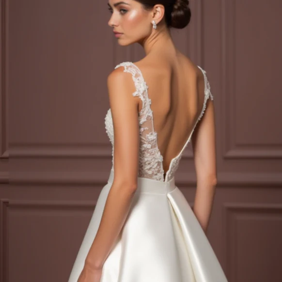 White Royal Princess Wedding Dress with Luxurious Details for a Majestic Look - Image 5