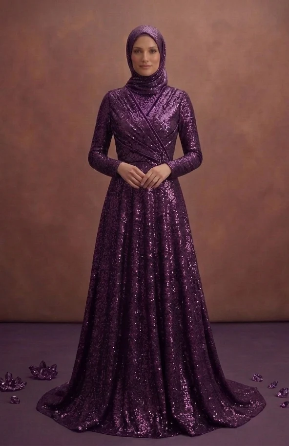 Sequin Muslim Prom Dresses – Modest Glam for Prom Night - Image 2