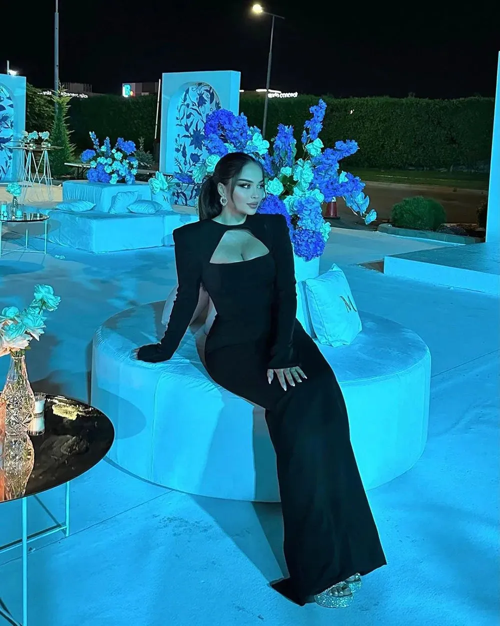 Sexy Black Sheath Prom Dresses Mermaid Two Pieces O-Neck Long Sleeves Floor Length Evening Dresses Women Party Gowns - Image 4