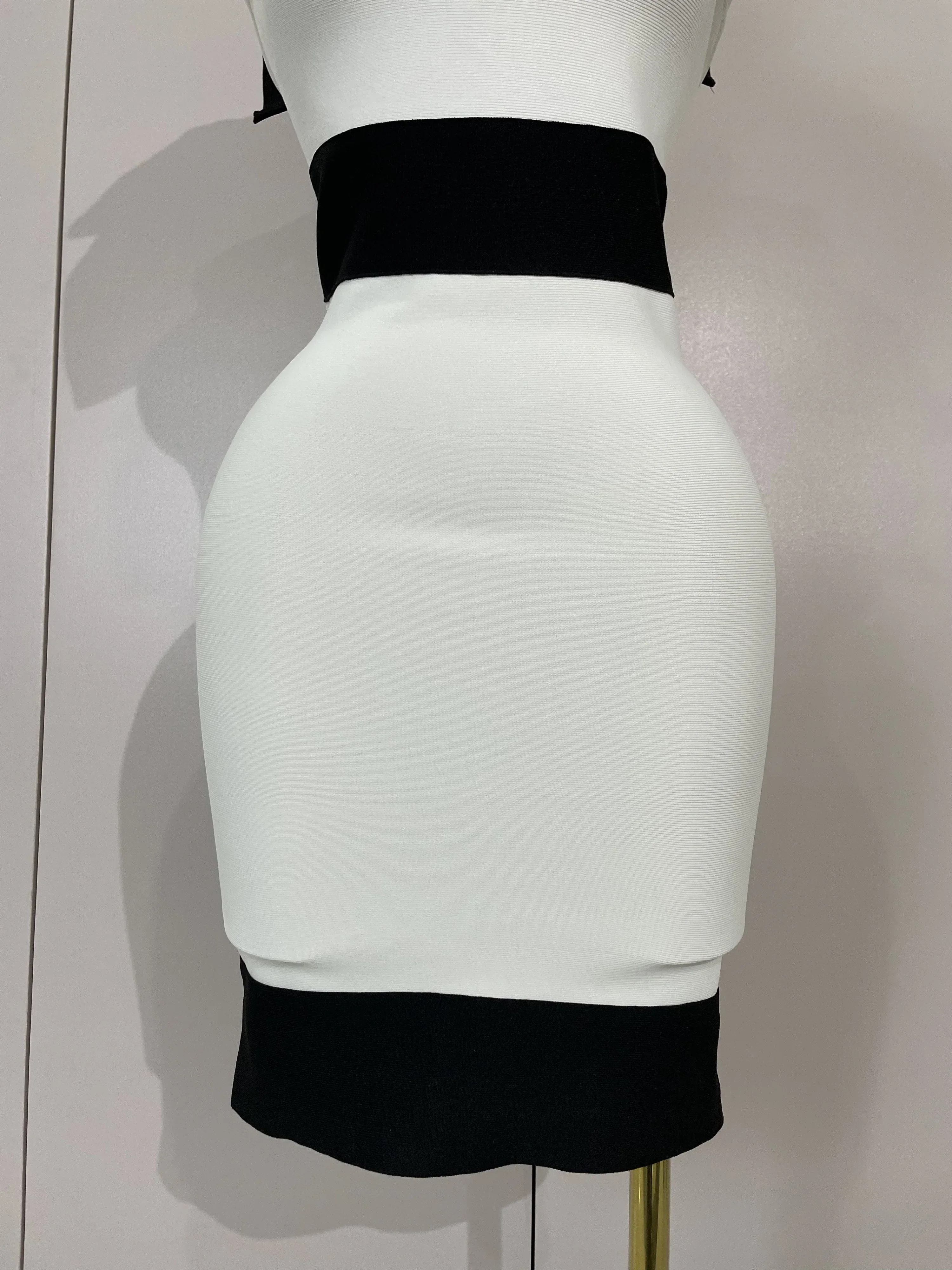 Sexy Bow Tie Black White Patchwork Bodycon Bandage Dress  Women Celebrity Elegant Evening Club Party Birthday Dresses - Image 6