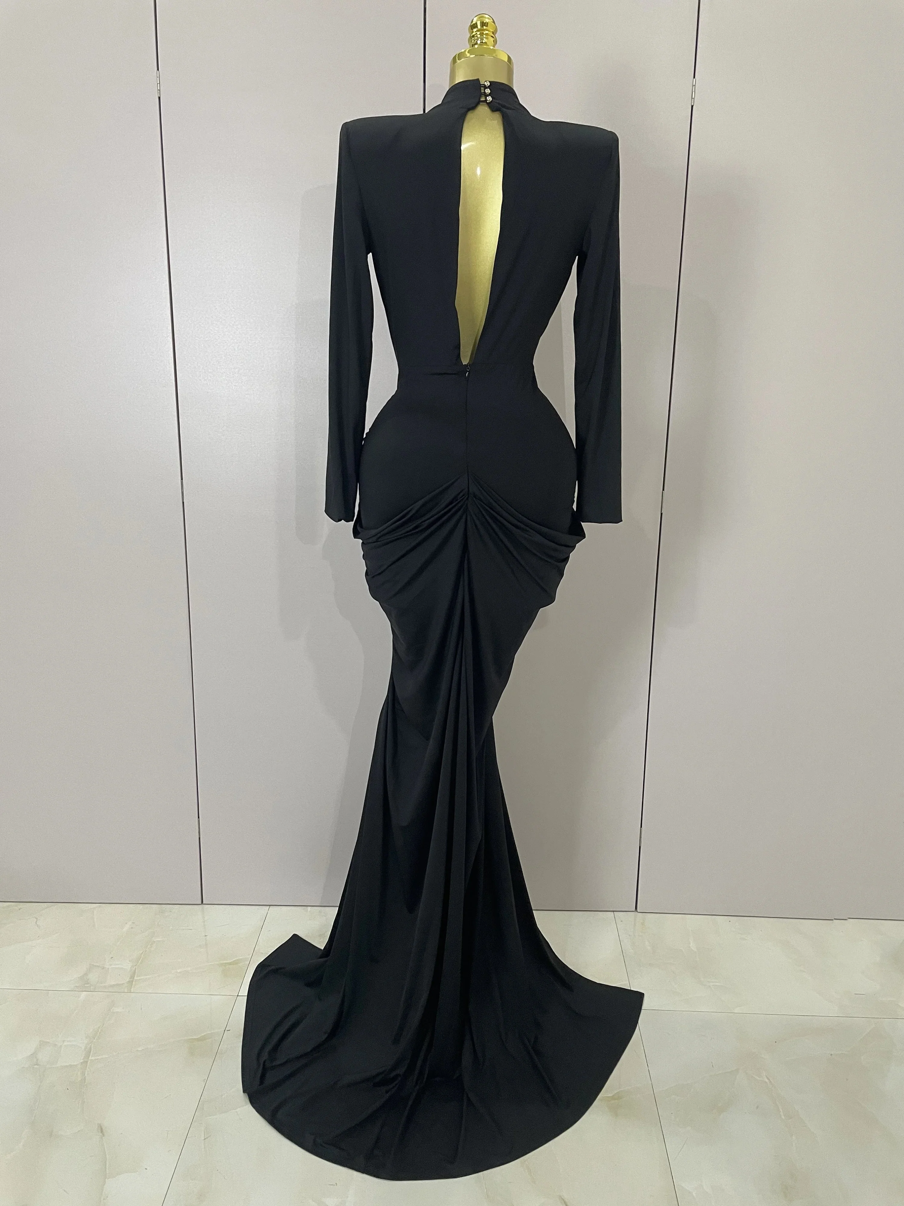 Sexy Deep V-Neck Long Sleeve Bodycon Long Dress Women Spring Elegant Evening Party Celebrate Cocktail Outfit Vestido - Image 3