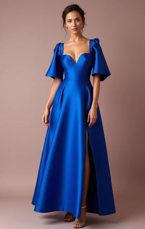 Sexy Blue Evening Dress and Prom Gown with a Slit for a Bold, Edgy Look - Image 2