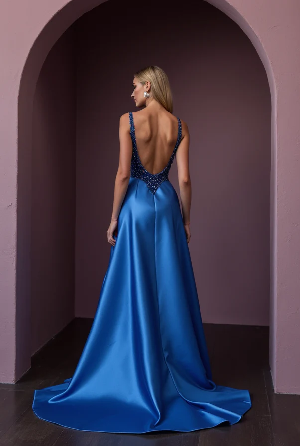 Sexy Evening Dress and Prom Gown with Sheer Sleeves for a Modern Twist - Image 2