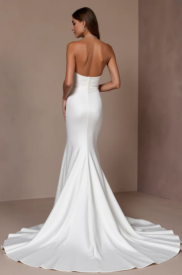 Sexy White Mermaid Wedding Gown with an Off-the-Shoulder Neckline for a Romantic Touch - Image 3