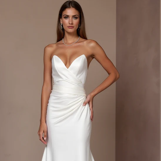 Sexy White Mermaid Wedding Gown with an Off-the-Shoulder Neckline for a Romantic Touch - Image 4
