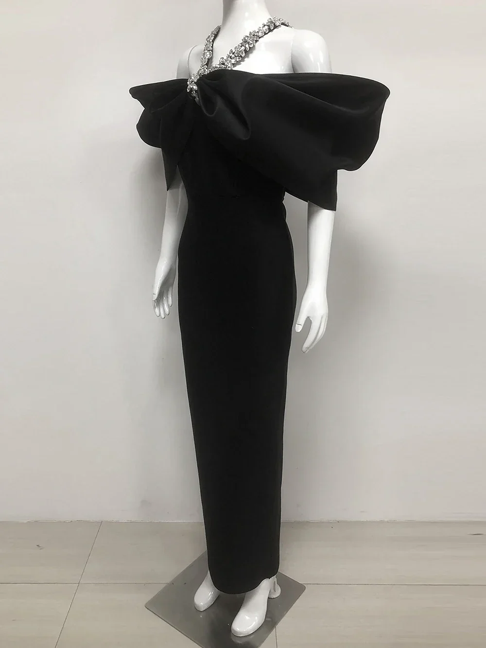 Sexy Off Shoulder Diamond Elegant Celebrity Evening Cocktail Tight Bandage Long Dress Women'S Spaghetti Strap Party Gowns - Image 3