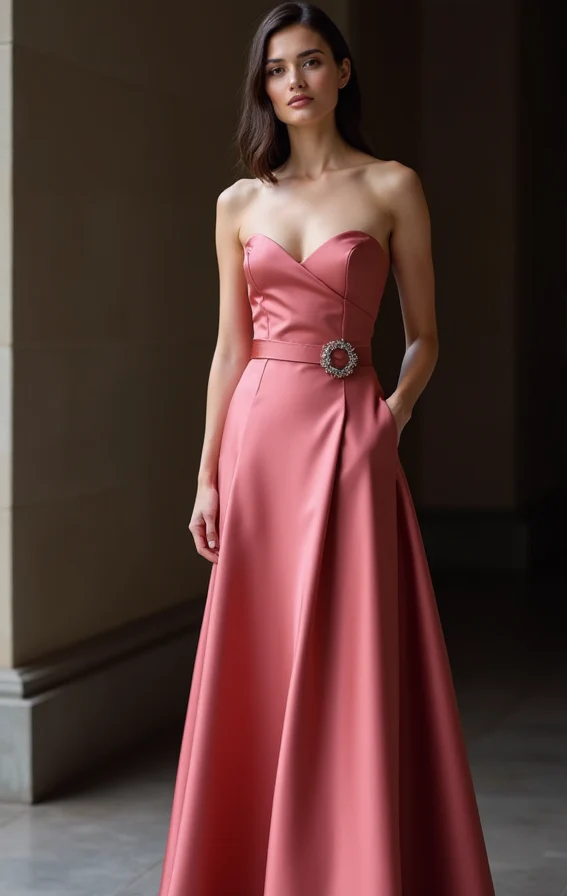 Sexy Pink Evening Dress & Prom Dress with Lace-Up Back for a Stunning Fit - Image 2