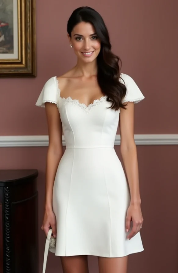 Sexy Short Wedding Dress and Mini Dress with a Plunging Neckline for a Bold Look - Image 2