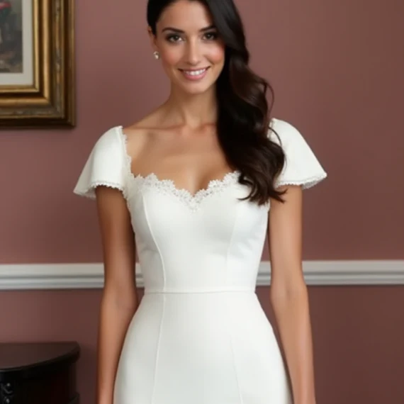 Sexy Short Wedding Dress and Mini Dress with a Plunging Neckline for a Bold Look - Image 4