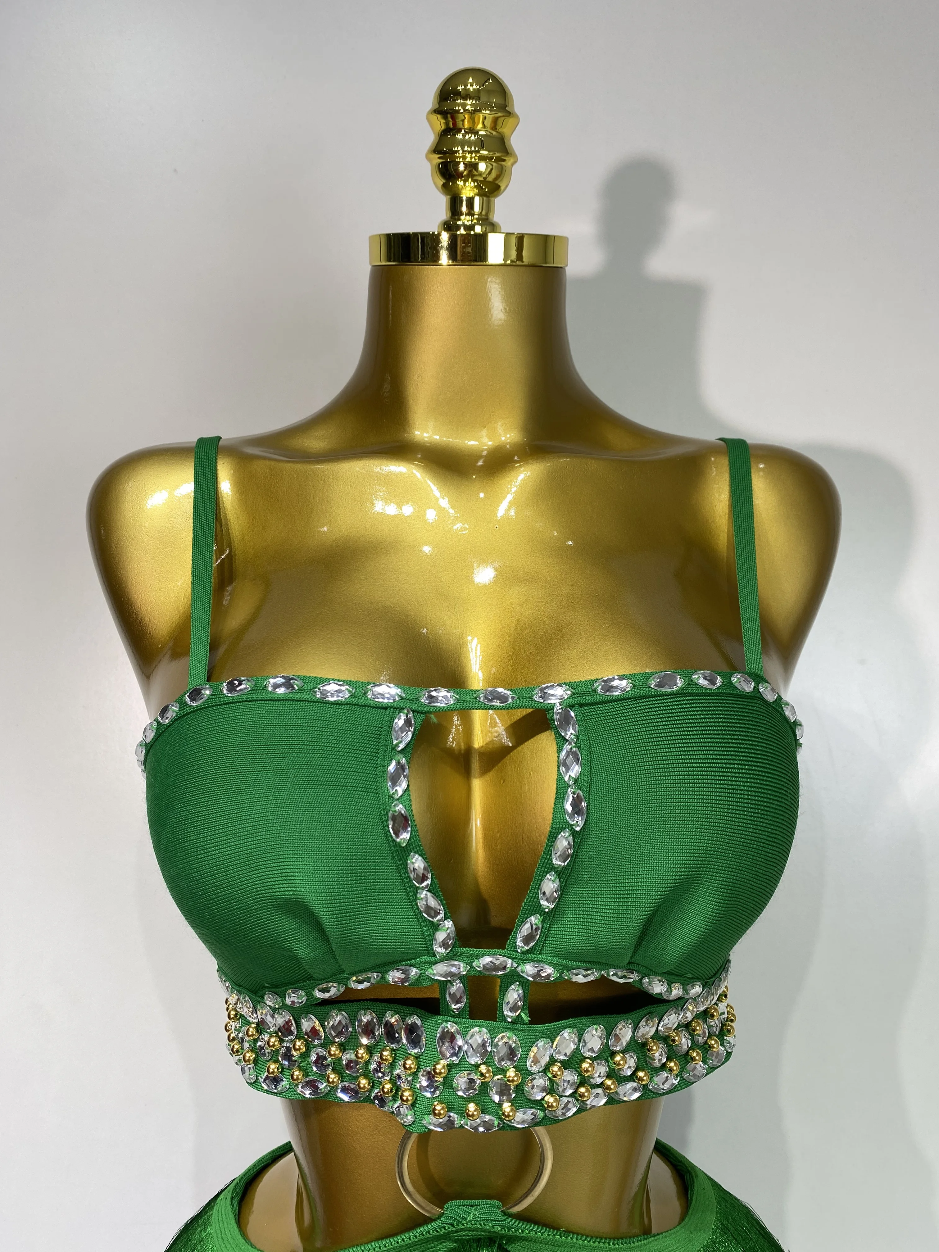 Sexy Sling Backless Dress Women Green Bodycon Bandage Dress  Celebrity Elegant Evening Club Luxury Birthday Party Dresses - Image 5