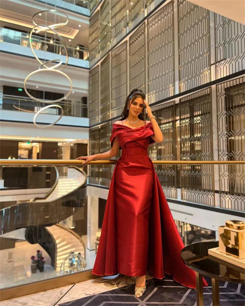 Sexy Sling Mermaid فساتين سهره Nobility Claret Trumpet Prom Dresses Elegantly Detachable Tail Vestidos De Noche - Image 3