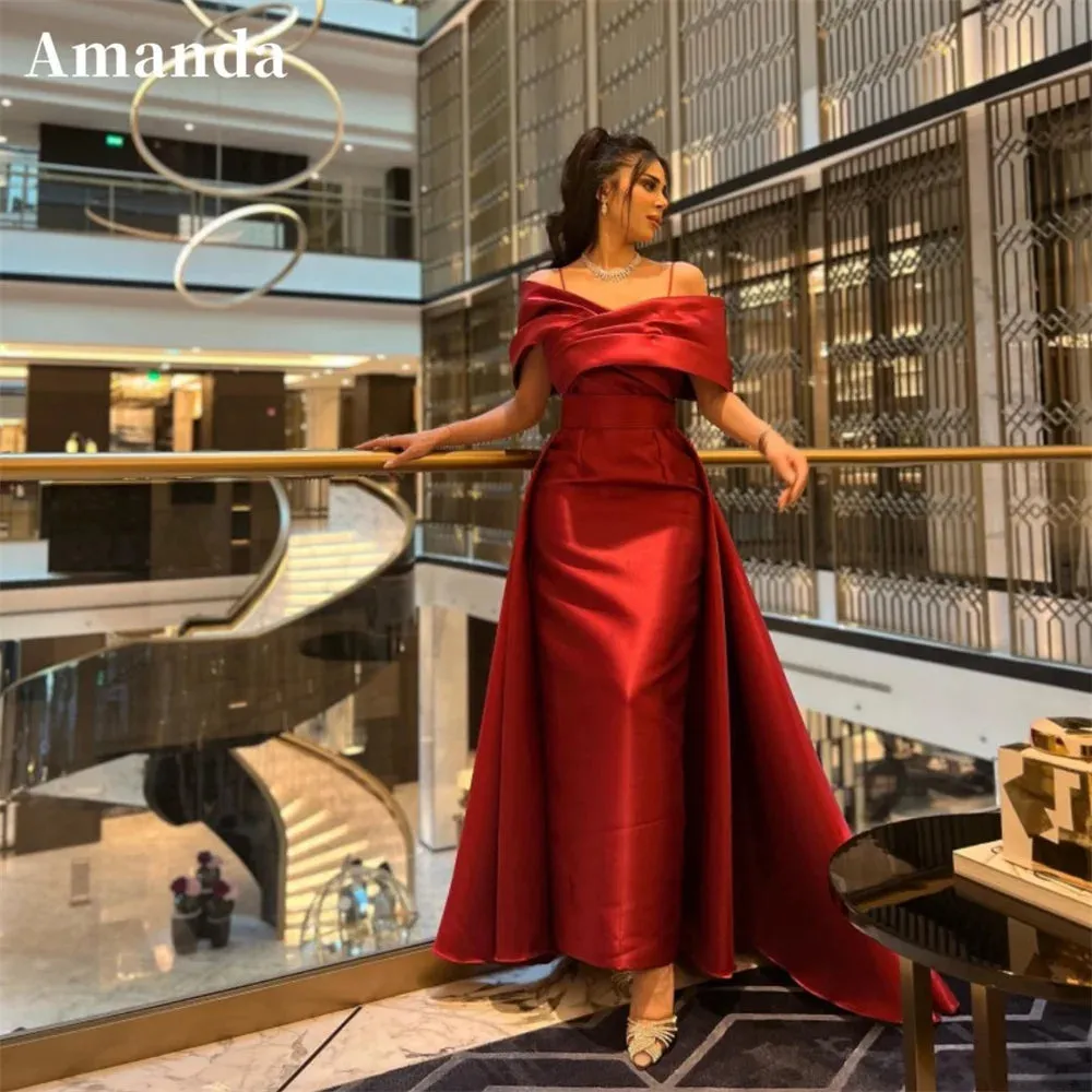 Sexy Sling Mermaid فساتين سهره Nobility Claret Trumpet Prom Dresses Elegantly Detachable Tail Vestidos De Noche - Image 8