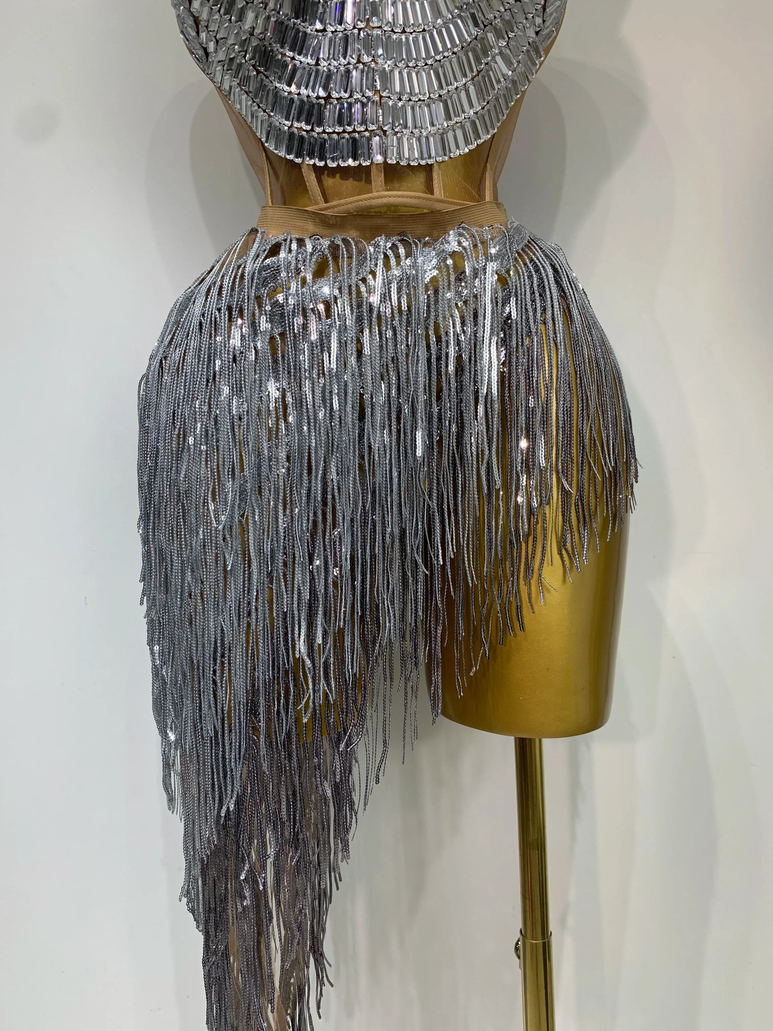 Sexy Sparkly Diamond Tassel Two Piece Set Women Evening Party Luxury Birthday Nightclub Singer Dancer Performan Stage Costume - Image 6