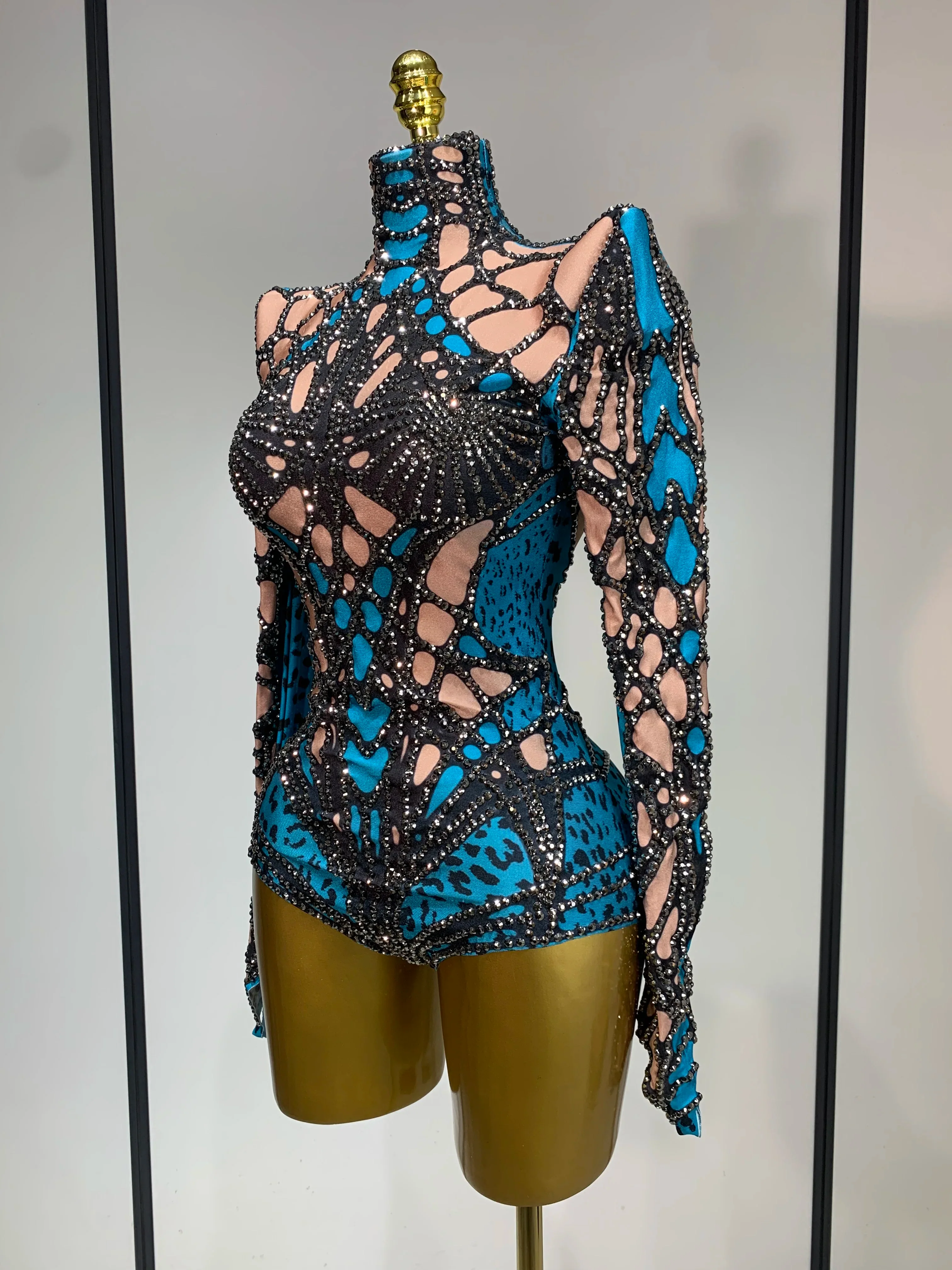 Sexy Stage Sparkly Rhinestones Bodysuit Dance Costume Party Bar Show Performance drag queen Outfit Cosplay Halloween Clothing - Image 2