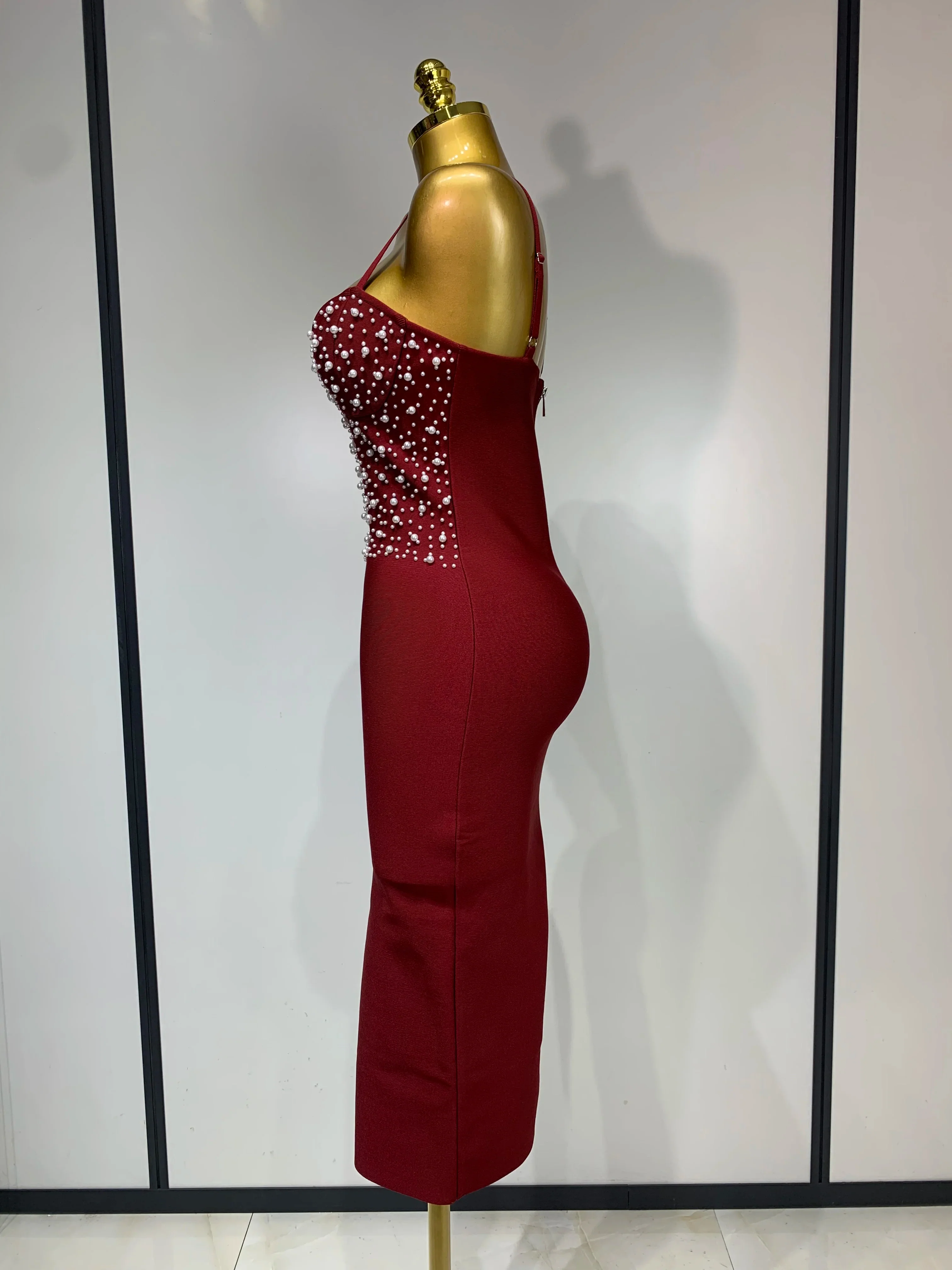 Sexy V-neck Black Red Bodycon Bandage Dress Women Celebrity Evening Prom Club Elegant Birthday Party Nightclub Dresses - Image 3
