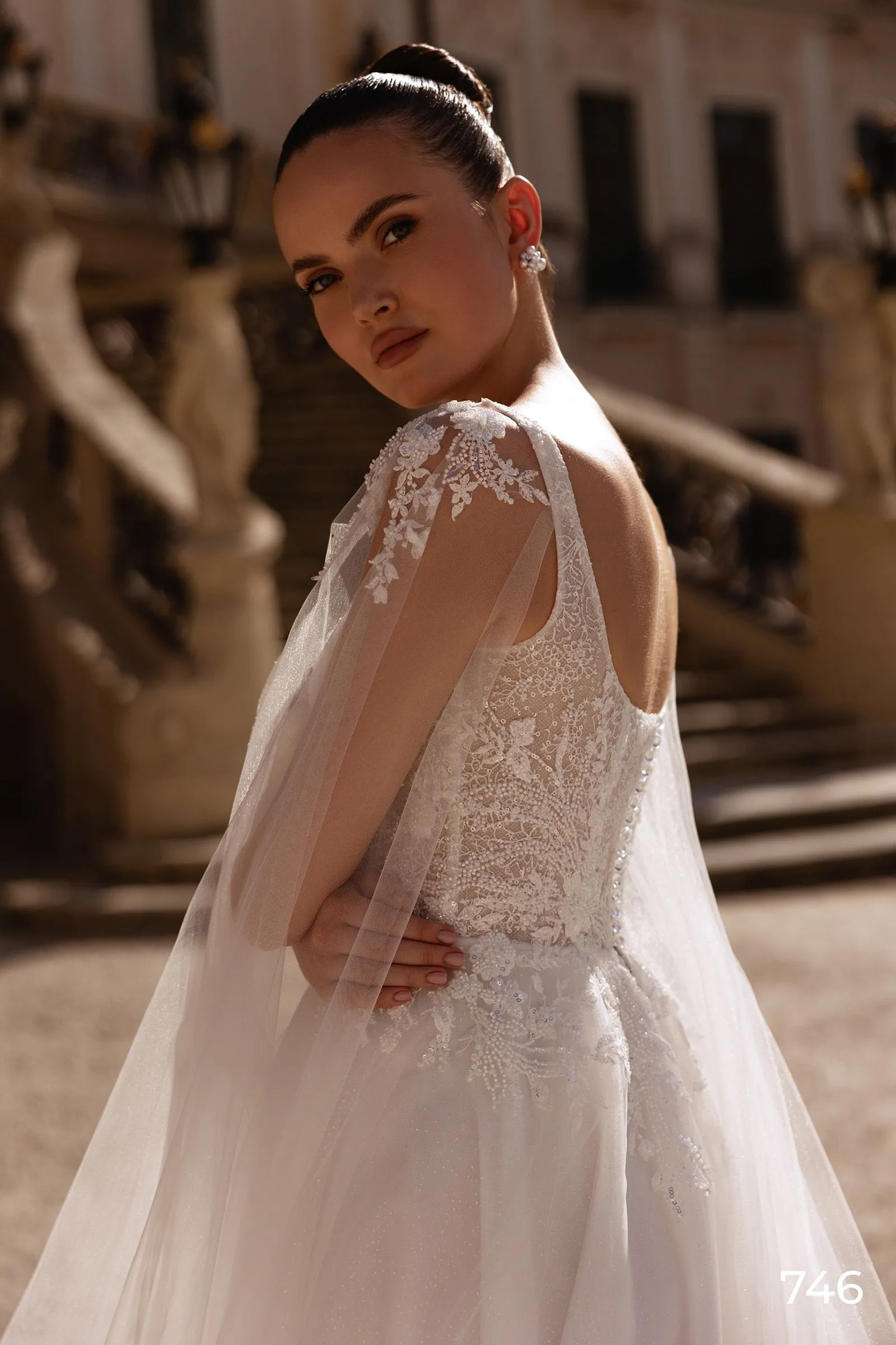 Sexy Wedding Dresses Tulle Sequins Backless Zipper V-Neck Customised Vestido De - Image 2