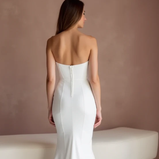 Sexy White Mermaid Wedding Dress with a Lace-Up Back for a Custom Fit - Image 5