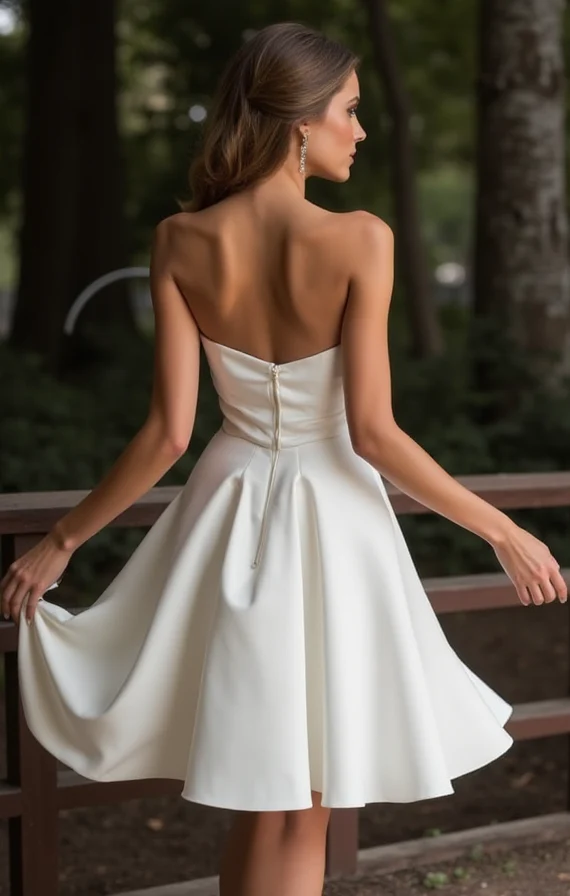 Sexy White Mini Short Wedding Dress with a Slit for a Bold and Confident Bridal Look - Image 3