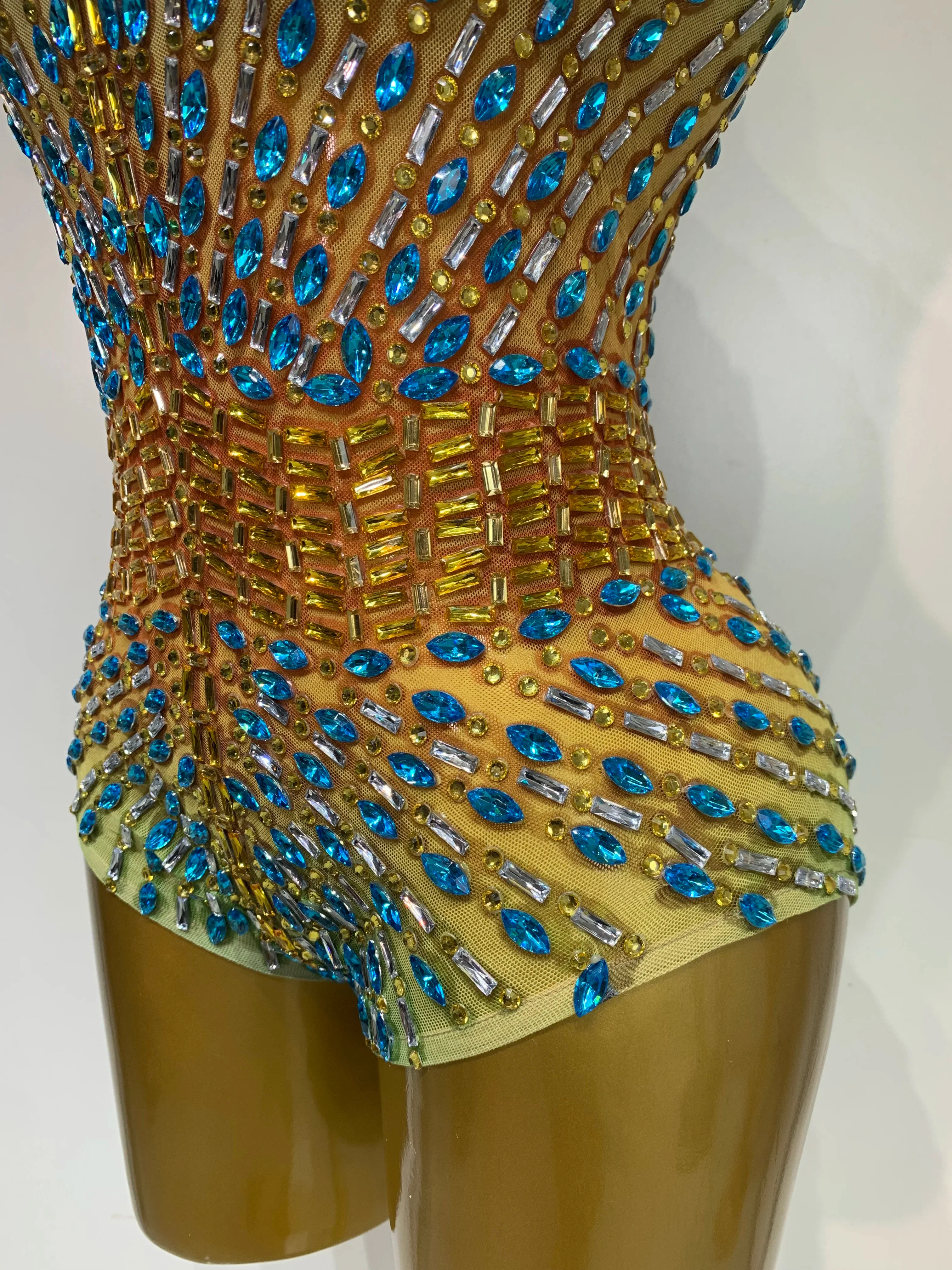 Shining Rhinestones Bodysuit Women's Birthday Celebrate Evening Party Outfit DS Bar Show Wear Singer Dancer Performance Costume - Image 6