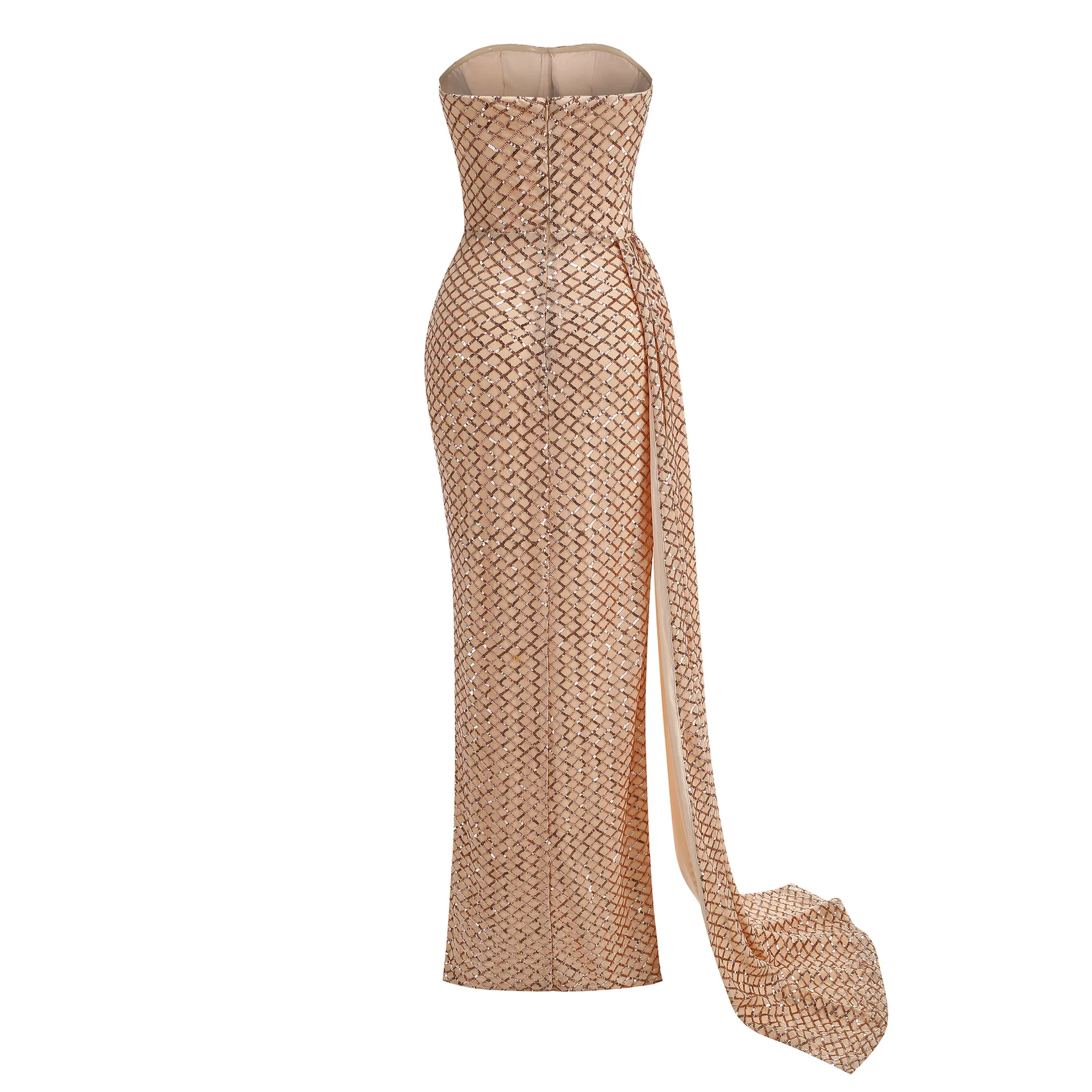 Shinning Sequins Women Sexy Strapless Floor-length Dress Celebrate Evening Party Prom Fashion Outfit Arrival - Image 3