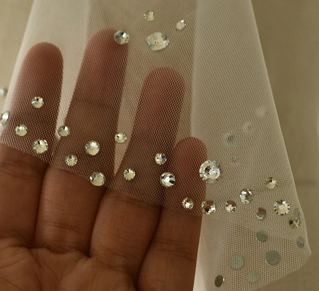 Short Crystal Bridal Veil Lace Wedding Veils For Evening Dinner Party Dress Women Gift Hair Accessories Brides Jewelry - Image 4