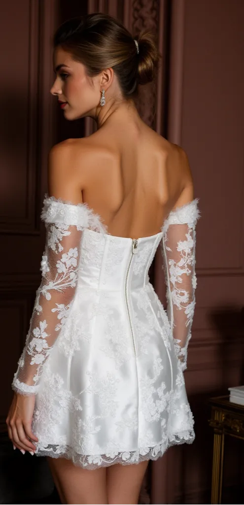 Short Mini Wedding Dress for Beach, Garden, or Destination Weddings - Image 3