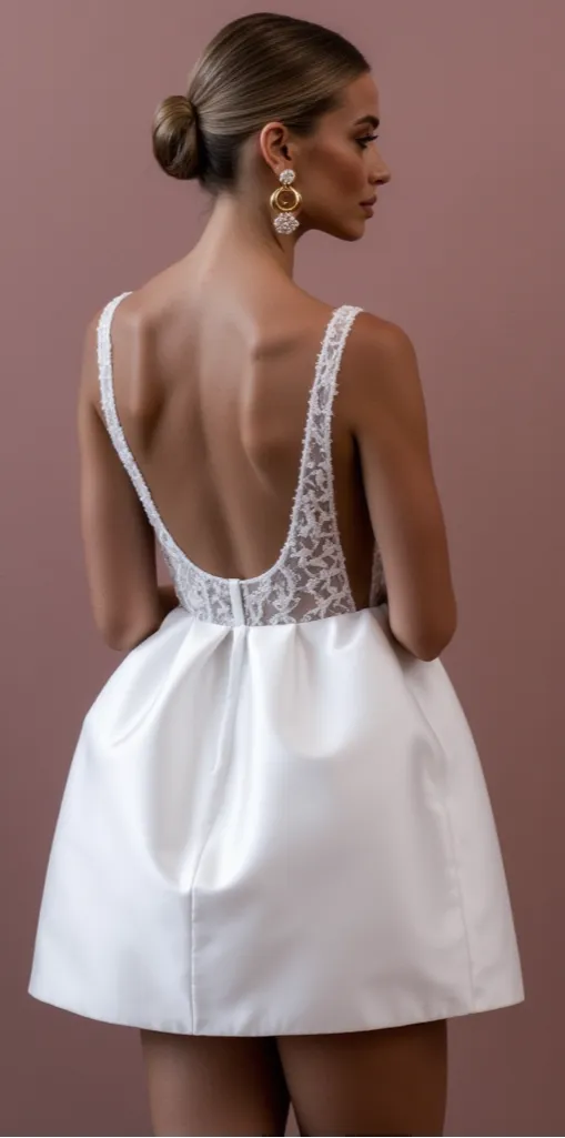 Short Mini Wedding Dress for Dancing, Celebrations, and Fun Receptions - Image 3
