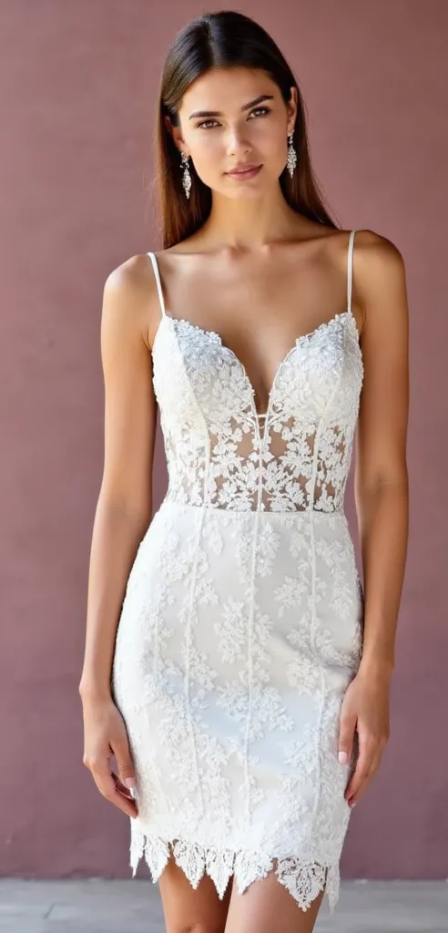 Short Mini Wedding Dress for Petite Brides Wanting a Unique Style - Image 2