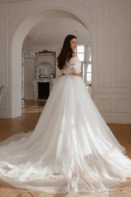 2 in 1 Wedding Dress Vestido De Novia Satin Mermaid Princess Court Train Dress Bridal Gown Bow Simple - Image 7