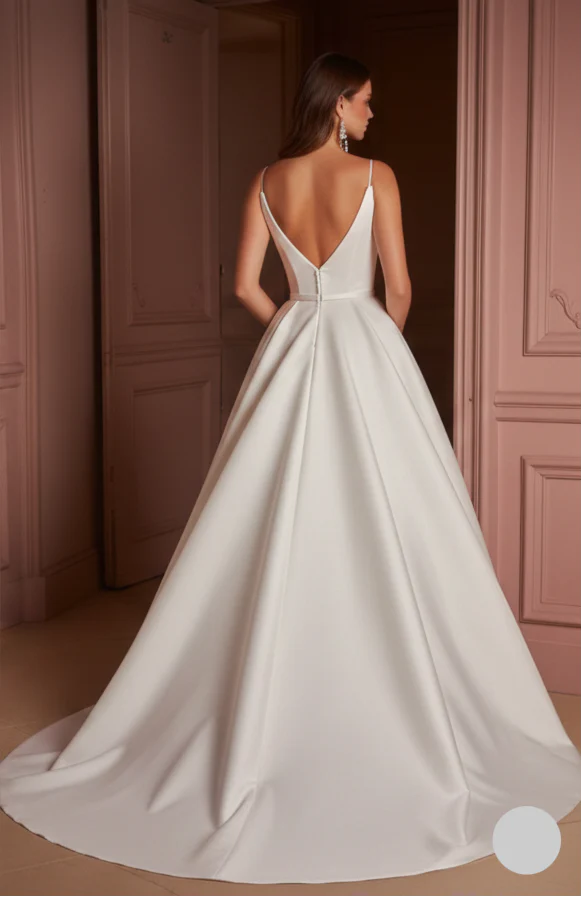 Long Plain Puffy Wedding Dress Layered Tulle Classic Gown - Image 3